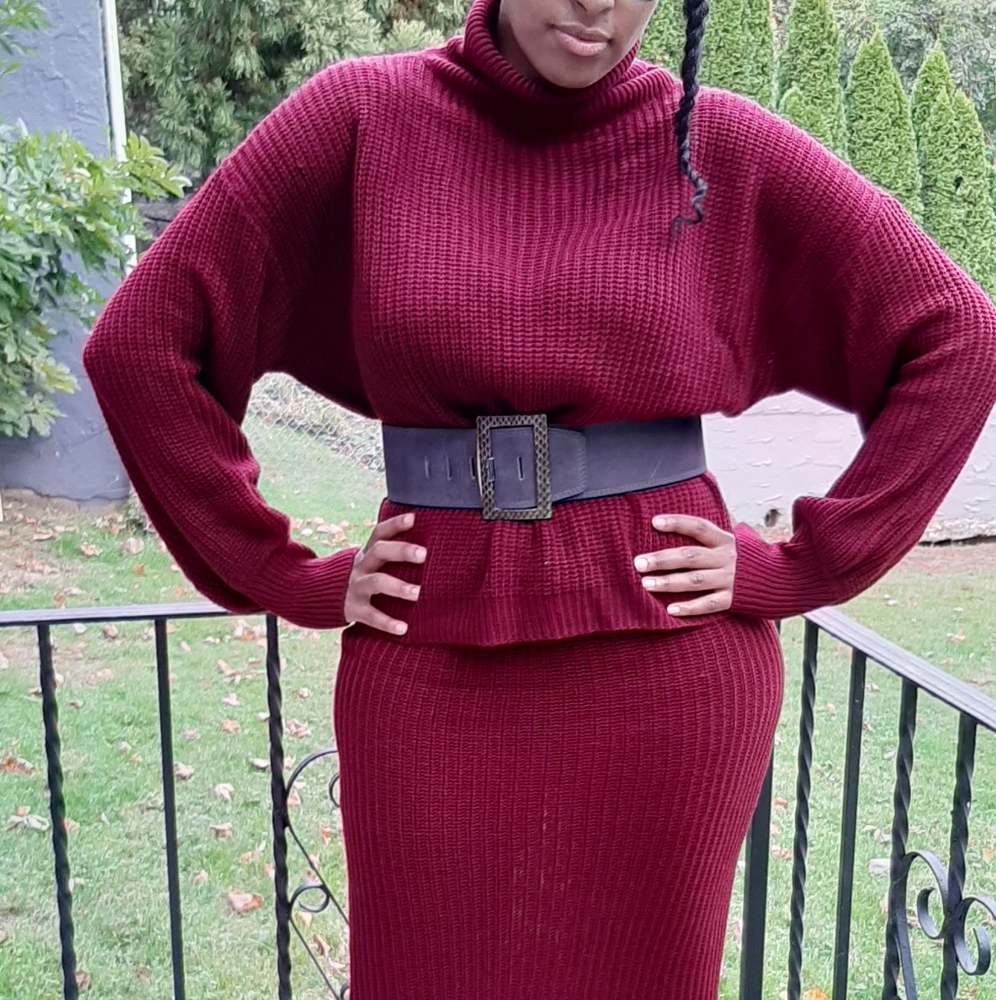 Simply Salted Cozy Wine Sweater 2pc Set